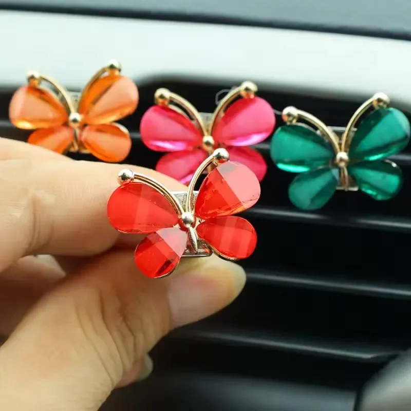 Car Butterfly Clip Air Outlet Decoration Air Conditioner Clip Colorful Butterfly Aromatherapy Clip Decoration Car  Accessories