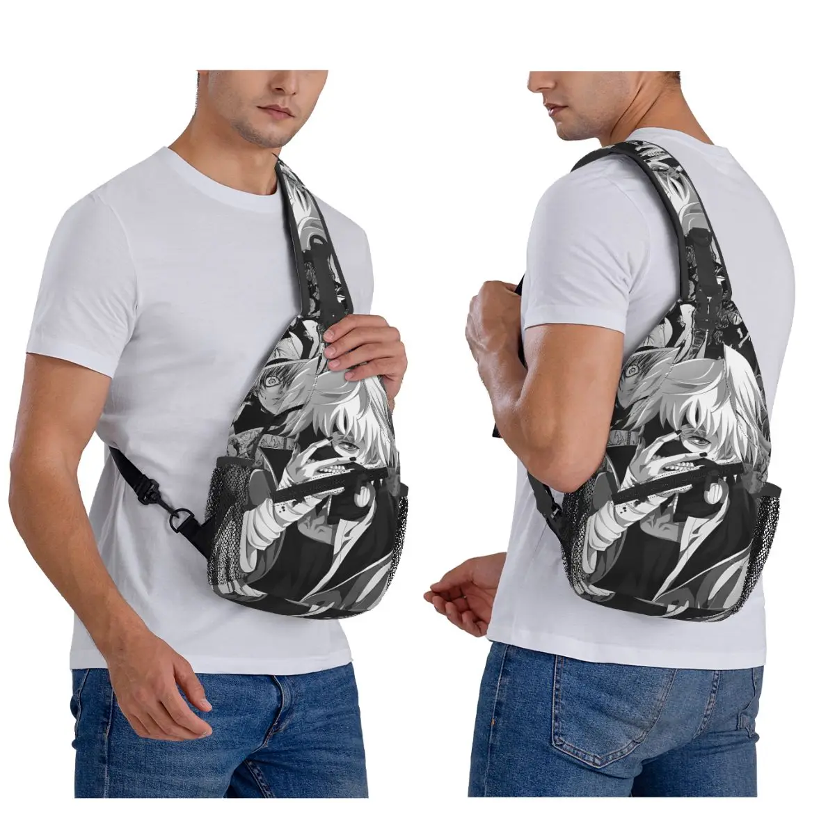

Tokyo Ghoul Kaneki Ken нагрудная сумка мужской рюкзак через плечо нагрудная сумка для путешествий и пешего туризма рюкзак сумка на плечо
