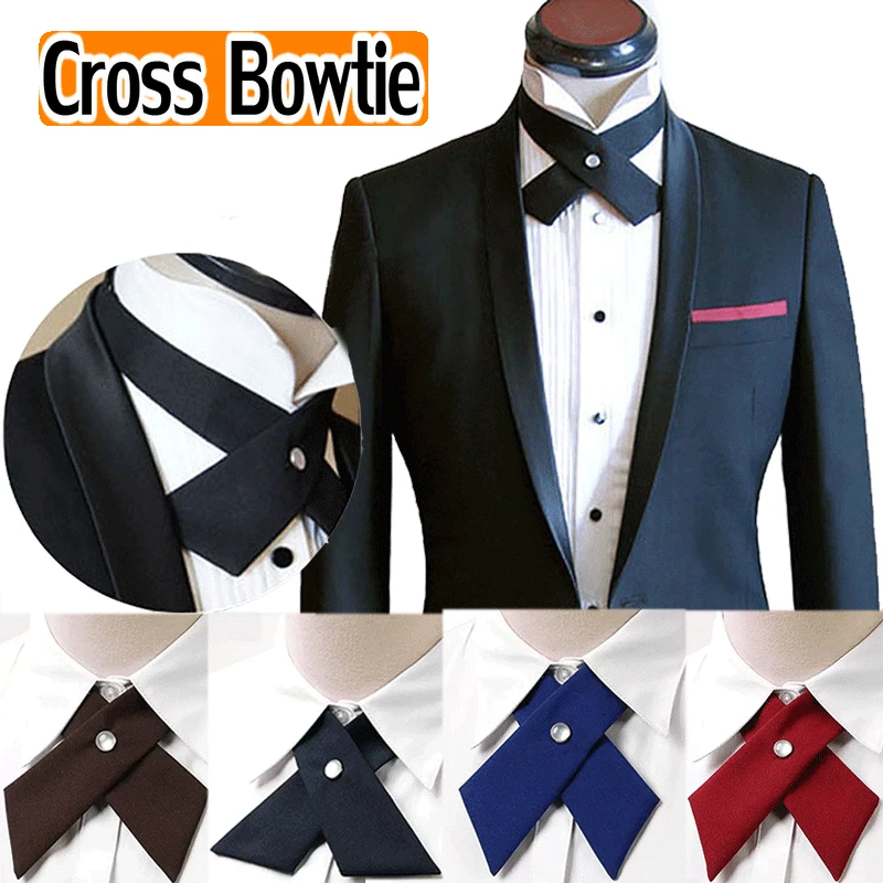 

Removable British JK Uniform Cross Bow Ties for Men Women Business Casual Neck Tie Sailor Suits Suit Neck Collar Cravat Bowtie