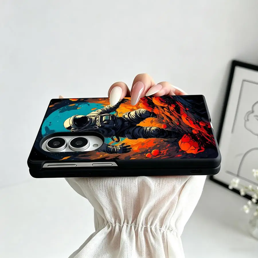 Luxury Phone Cover Case for Samsung Galaxy ZFold8 ZFold Wide Z Fold8 Wide Z Fold 8 Mars Astronaut Painting