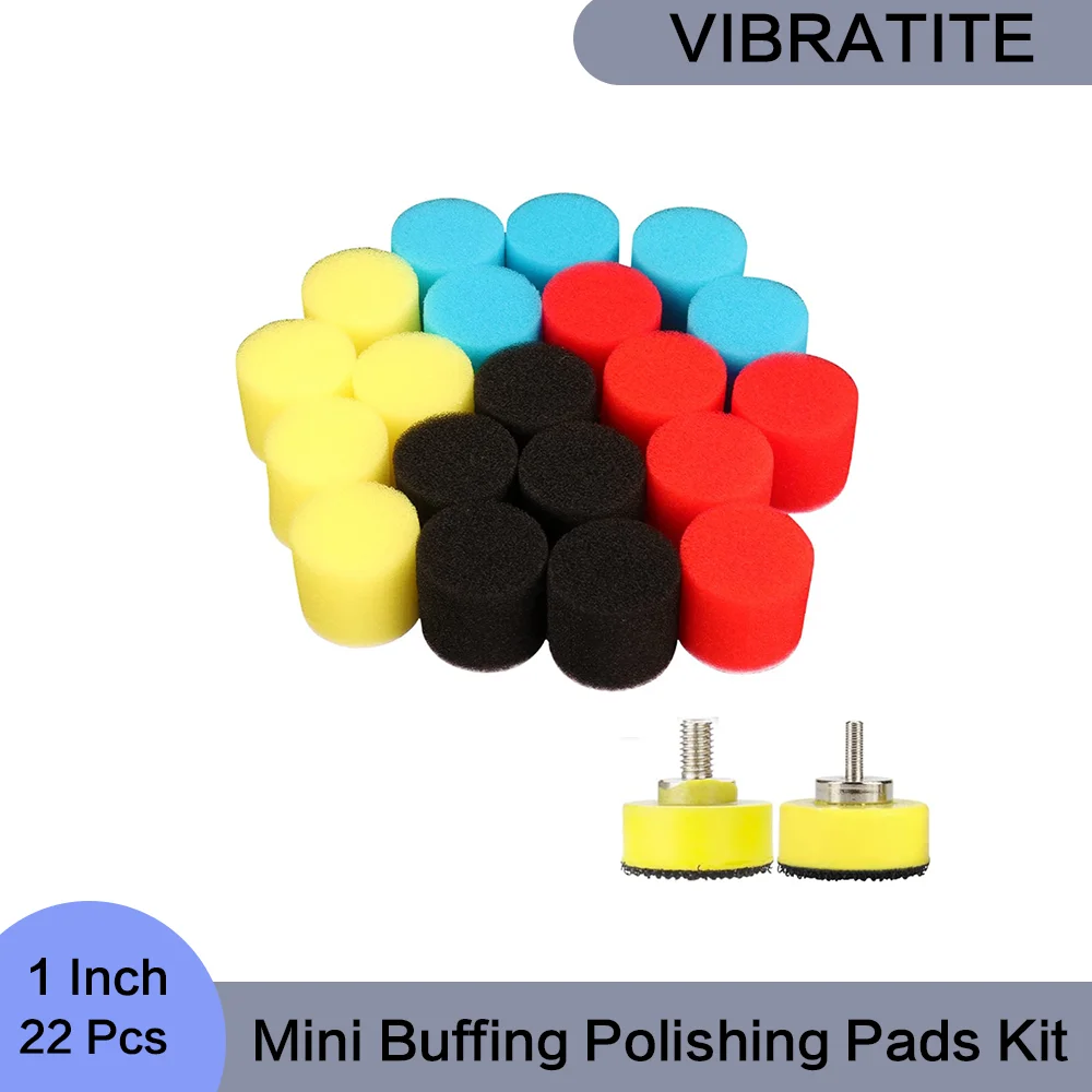 1 Inch Mini Buffing Polishing Pads Kit 22 Pcs Car Detail Polisher Sponge for Detailing Polishing Waxing and Sealing Glaze