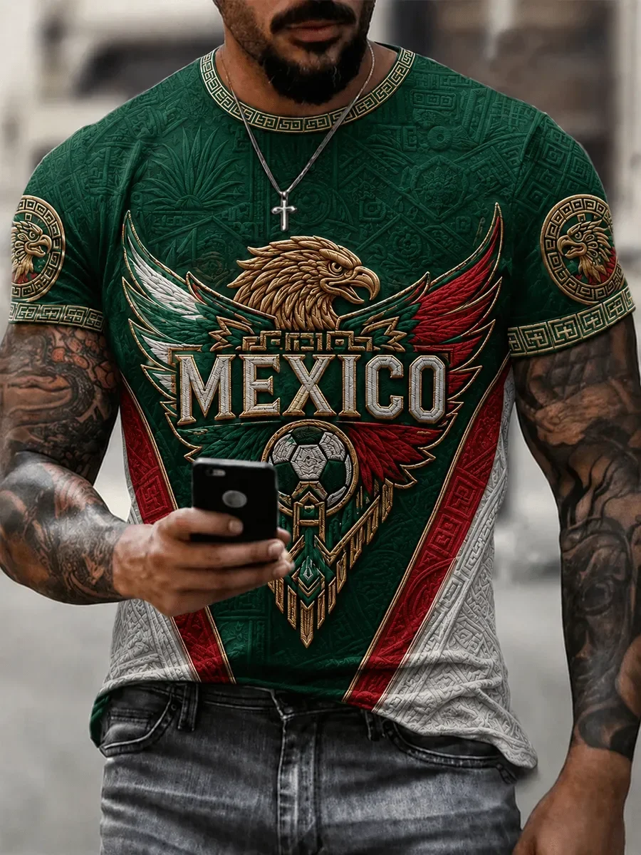 2026 Edition Mexican Fans Football Training T-Shirt - 3D Digital Printing - Comfortable and Breathable - Family Clothing