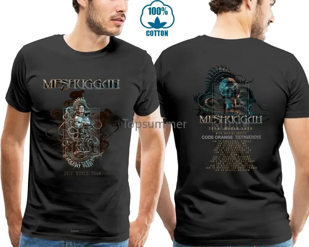 New Meshuggah World Tour Men Black T Shirt Size S To 4Xl