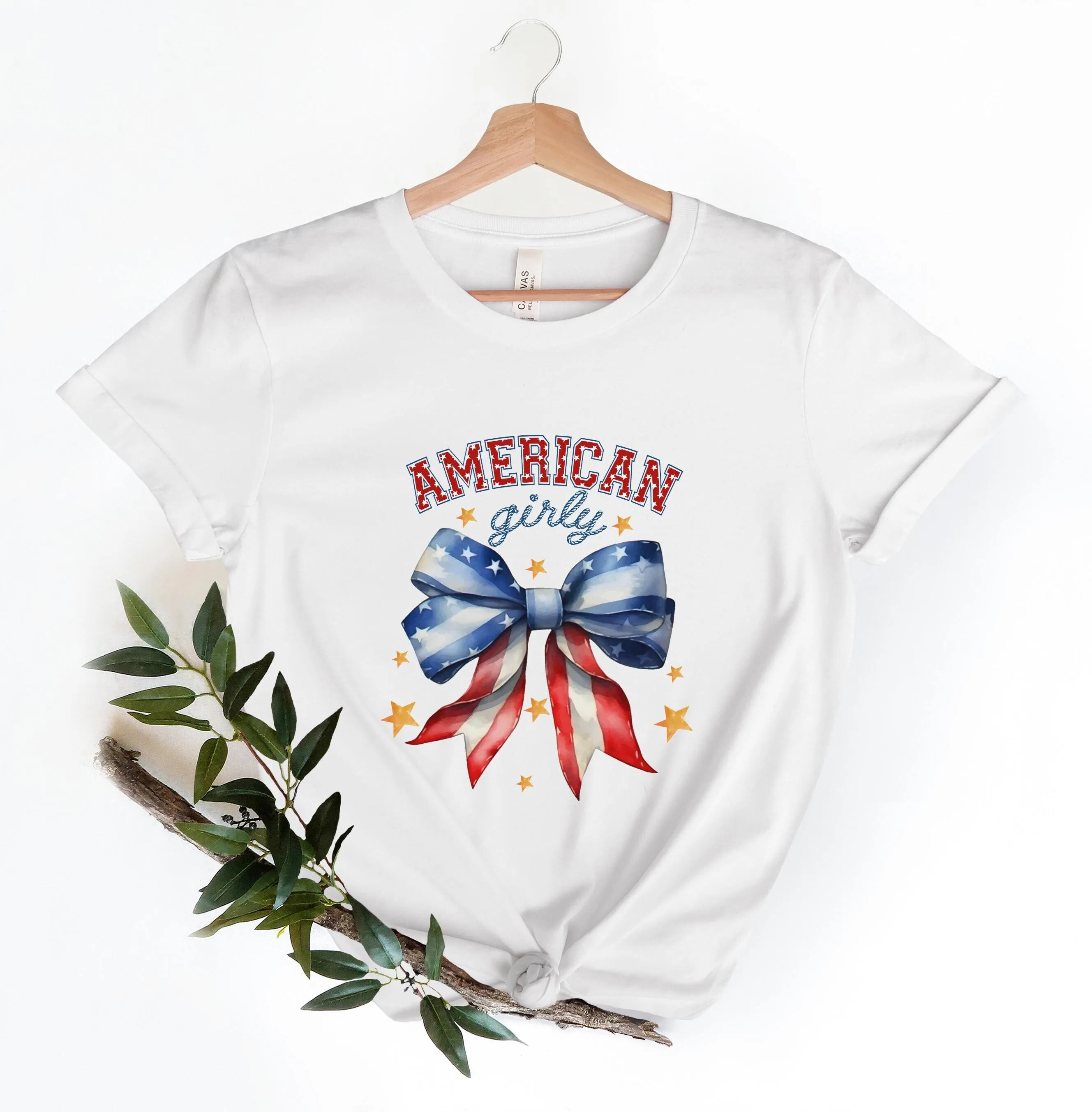 Camiseta femenina americana Coquette Bow 4 de julio bandera de la libertad de América