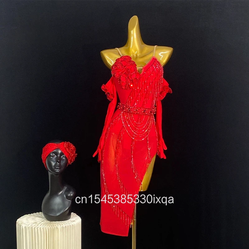 

Платье для латиноамериканских танцев для взрослых и детей, индивидуальный пошив, для соревнований по ча-ча-ча, самбе, румбе, с возможностью персонализации