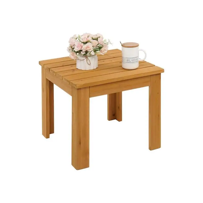 

Квадратный столик из натурального дерева — кофейный столик-бистро для внутреннего и наружного использования