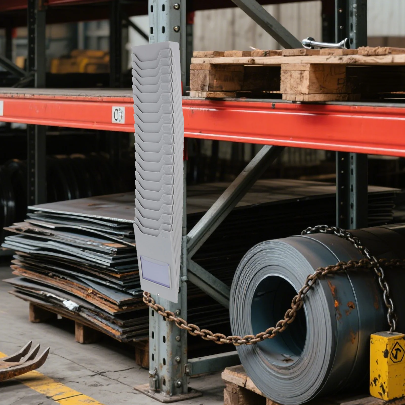 رف بطاقات من مادة المستودعات، حامل بلاستيكي متعدد الجيب، رف تخزين منظم بطاقات الوقت لشارات الحضور #3