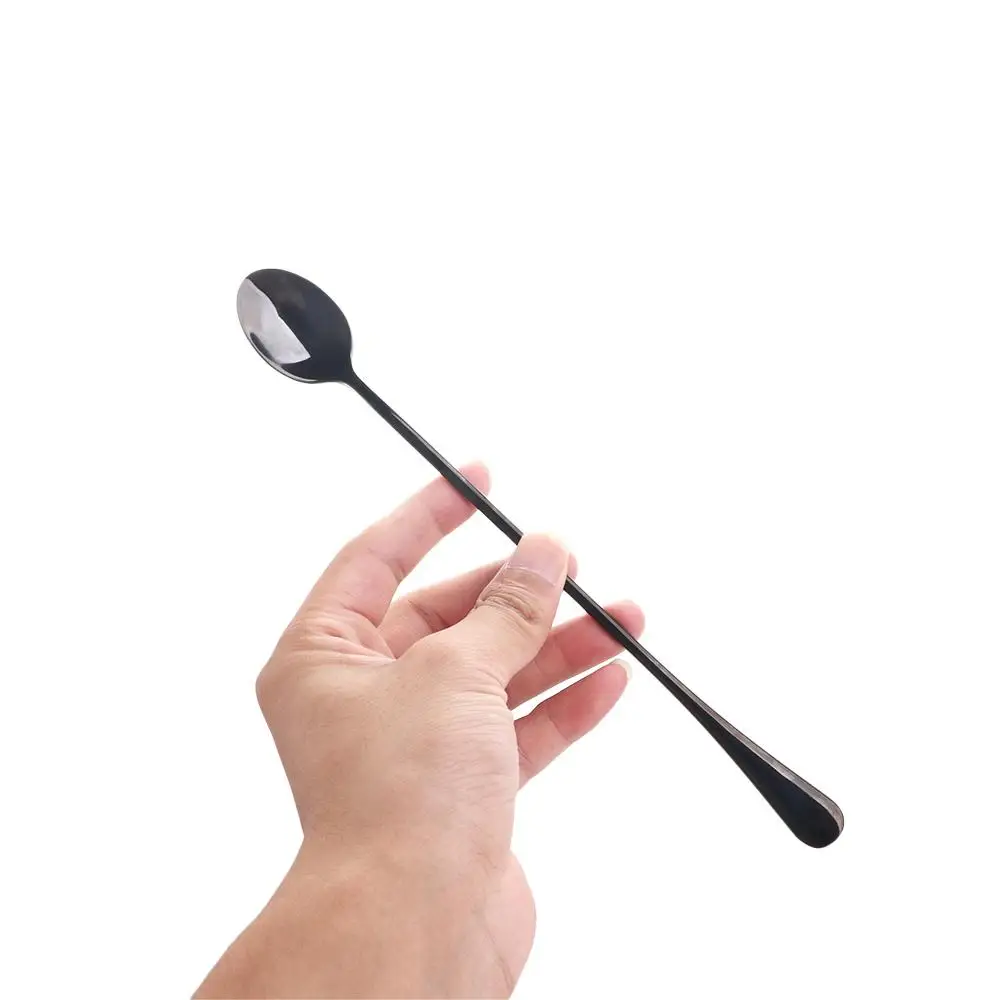 24cm Mixing Stainless Steel Home Kitchen Tools Long Handle Spoon Ice Cream Spoon Coffee Spoon Teaspoons view 4