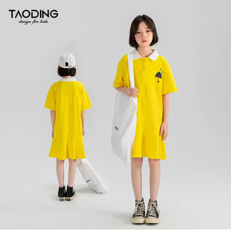 

Baby Girl Dress Girls Dress Summer 2024 New Children T-shirt Skirt College Style Short-sleeved Fashion Comfort Skirt