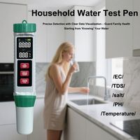 LCD Digital Display Household Water Test Pen Waterproof High Accuracy Digital PH Meter 5-in-1 Multifunction PH Tester