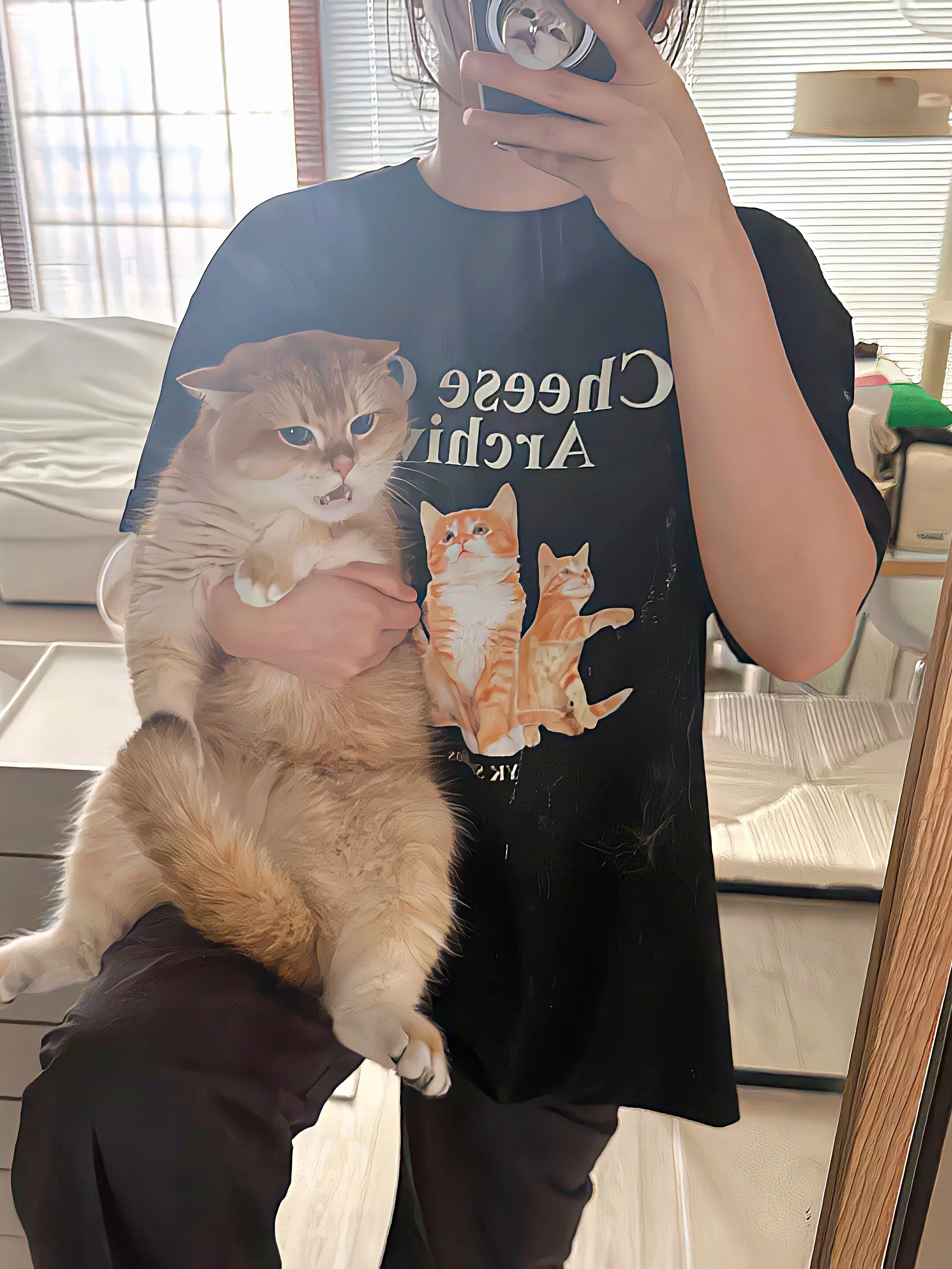 T-shirt ort Sve avec lettres imprimées fromage Orange, 00% coton, coréen, coupe ample, haut d'été pour jeunes femmes