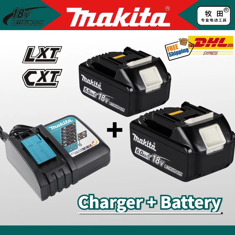 

100% genuine 18V Makita Battery 18V 6Ah/5Ah/3Ah Lithium for Makita 18V Battery BL1840 BL1850 BL1830 BL1860B BL1815 Replacement