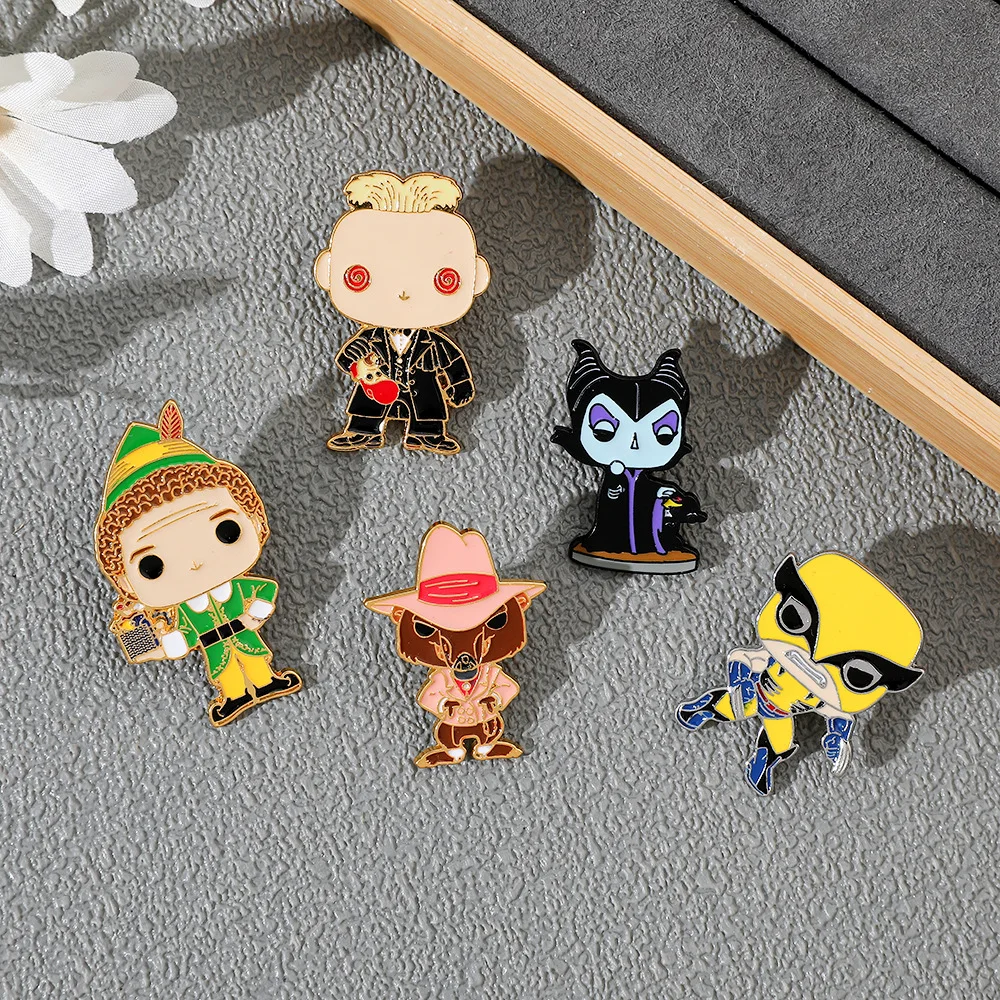 Disney Deadpools and Wolverine Cartoon Characters Enamel Pins Children's Brooches Lapel Badges Funny Jewelry Gift for Friends