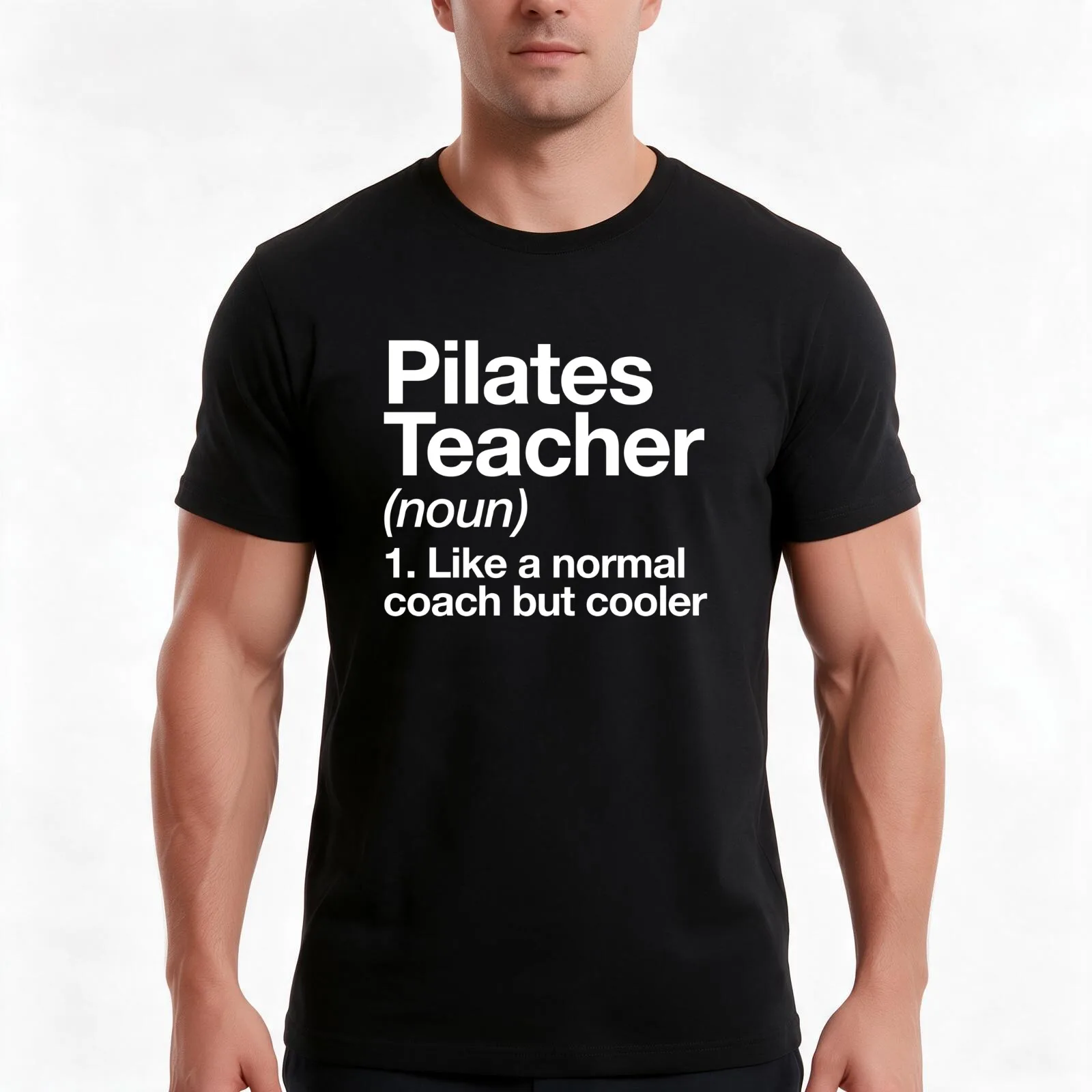 Pilates Teacher Funny Definition Trainer Gift Design T-Shirt, Summer Casual Cotton Tee, Oversized Streetwear Tops, 100% Cotton