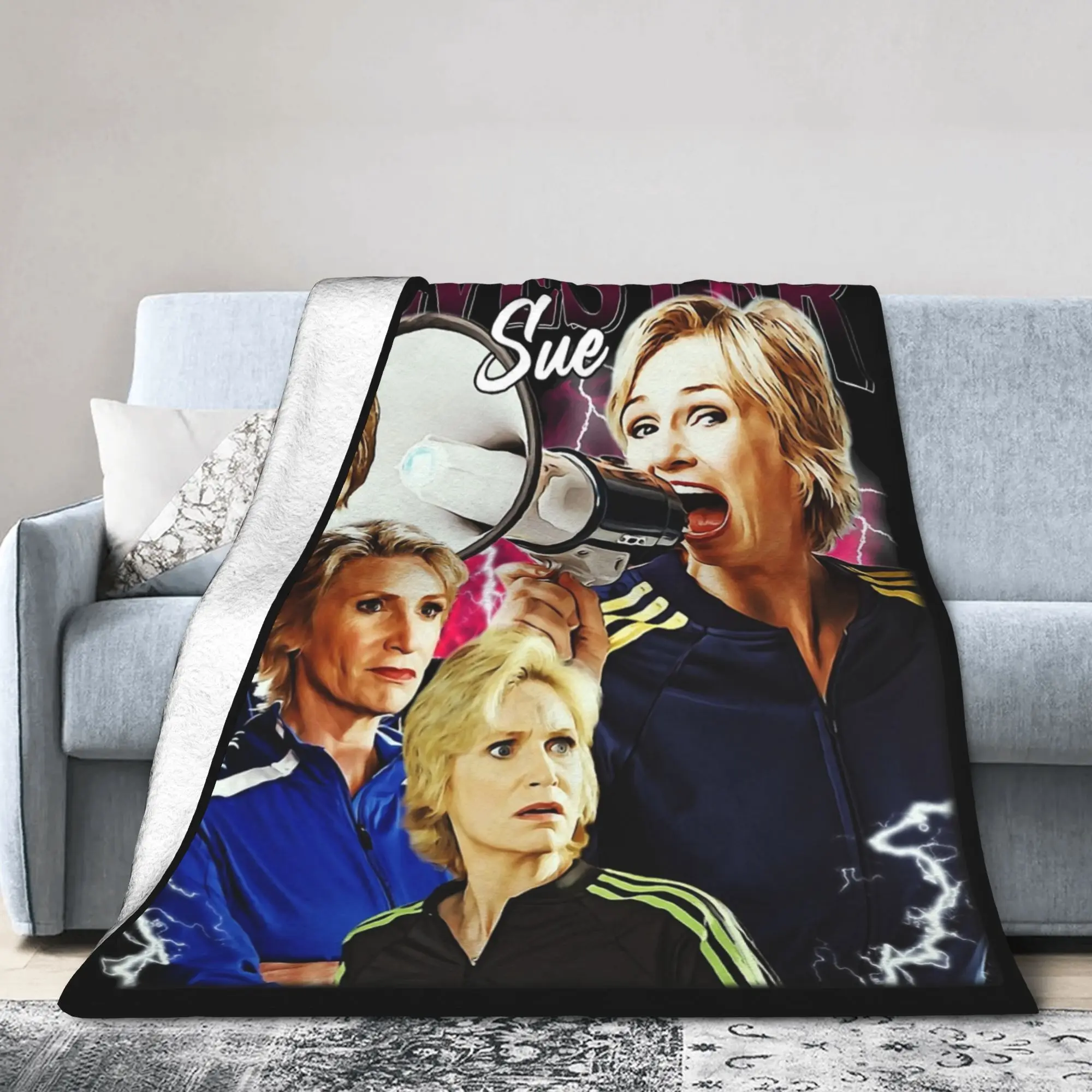 بطانية سو سيلفستر جلي من الفلانيل لجميع المواسم، بطانيات ناعمة متعددة الوظائف لحاف مكتب السرير #4