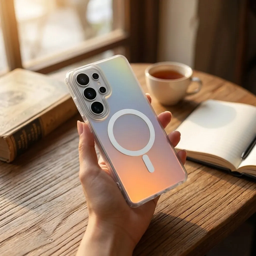 For Samsung Galaxy S26 Ultra S26 Plus S26FE Phone Case Magnetic S24 S23Plus Matte S24FE S25Ultra Laser Gradient Protective Case