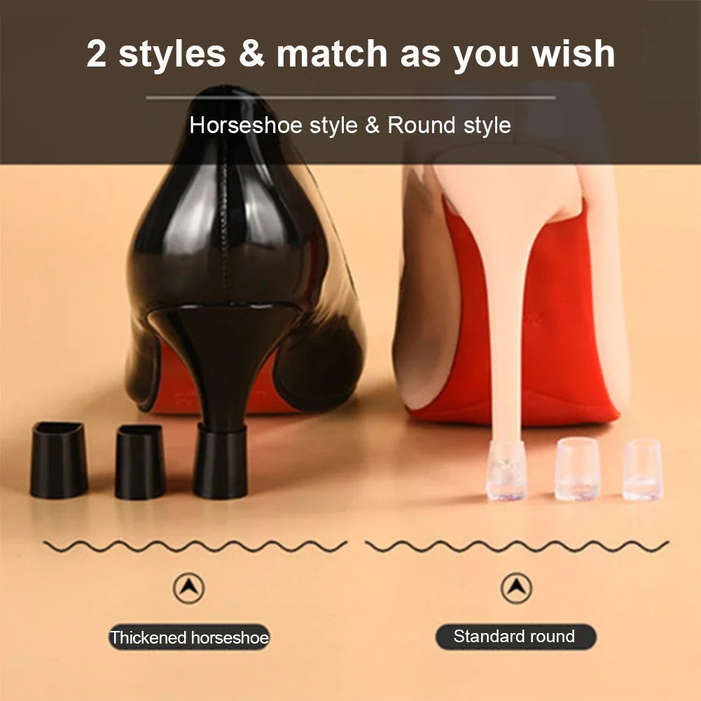 Protector de tacón alto para mujer, antideslizante, resistente al desgaste, silencioso, cómodo para caminar, accesorios prácticos para el talón