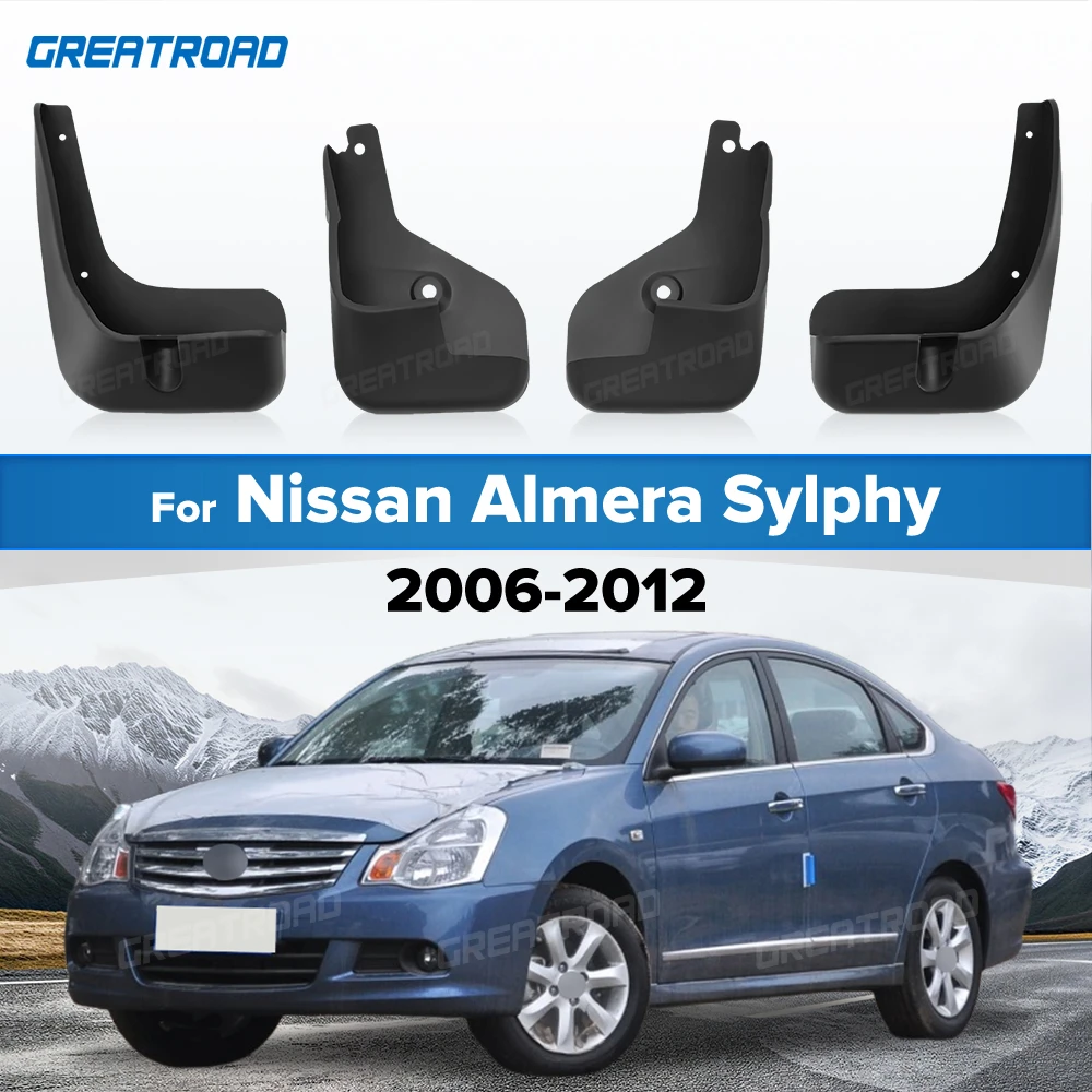 Mudguards Mud Flaps For Nissan Almera Sylphy 2006-2012 2007 2008 2009 2010 2011 Fender Mudflaps Splash Guards car Accessories