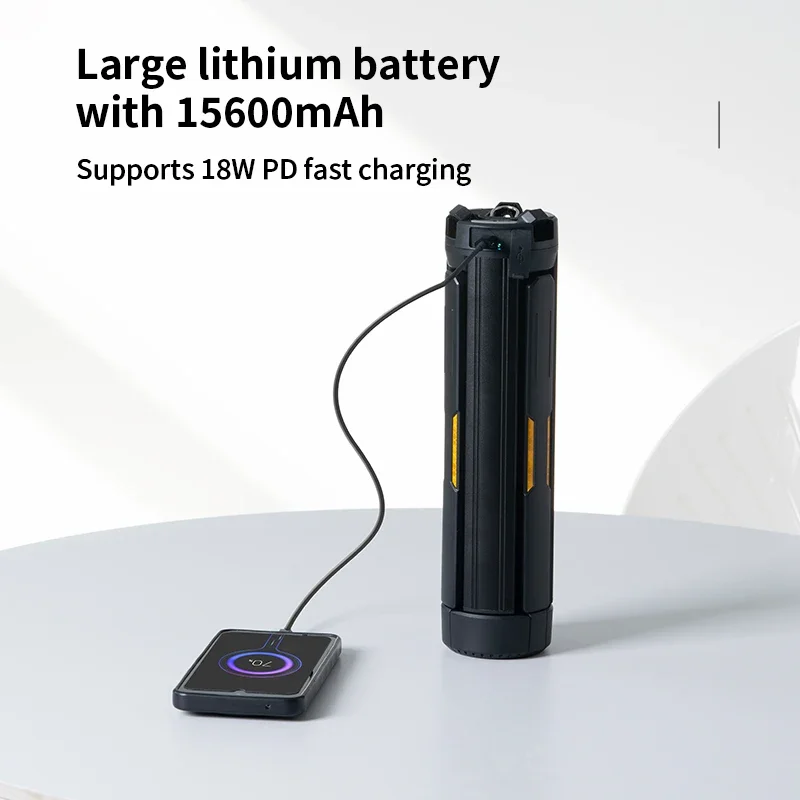 Teleskop-Campingleuchte, 15600 mAh, wiederaufladbare Laterne, wasserdichte, zusammenklappbare Outdoor-LED-Taschenlampe für Wanderzelt