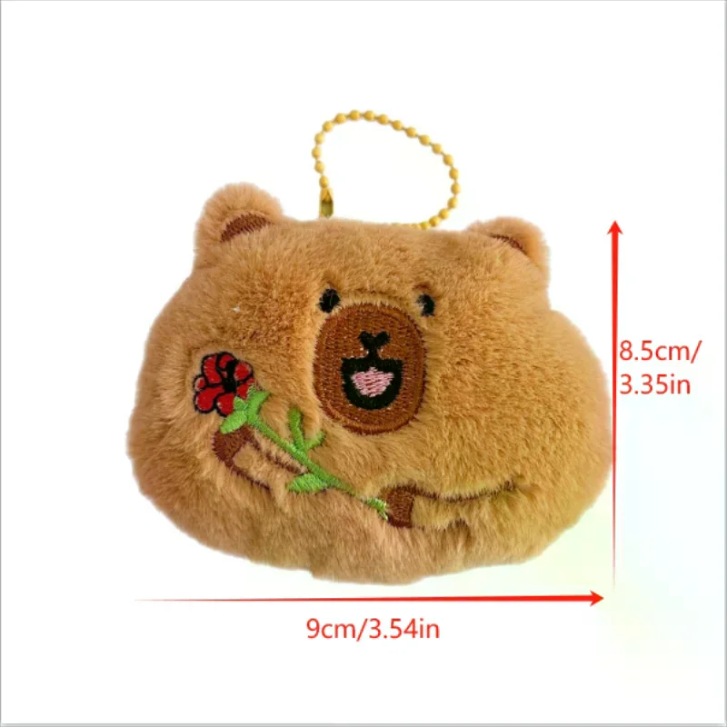 Cute Creative Squeaky Capybara Plush Doll Stuffed Toy Keychain Pendant Bag Hang Ornament Girly Backpack Charm Kids Birthday Gift