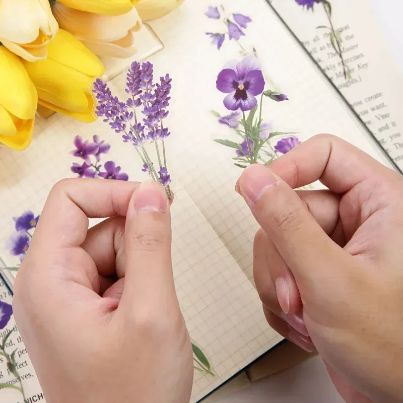 40 Stück/Set Natürliche Blumen-Aufkleber für Scrapbooking, Selbstklebende Scrapbooking-Sticker-Zubehör für Kartenherstellung, Briefe und DIY-Projekte