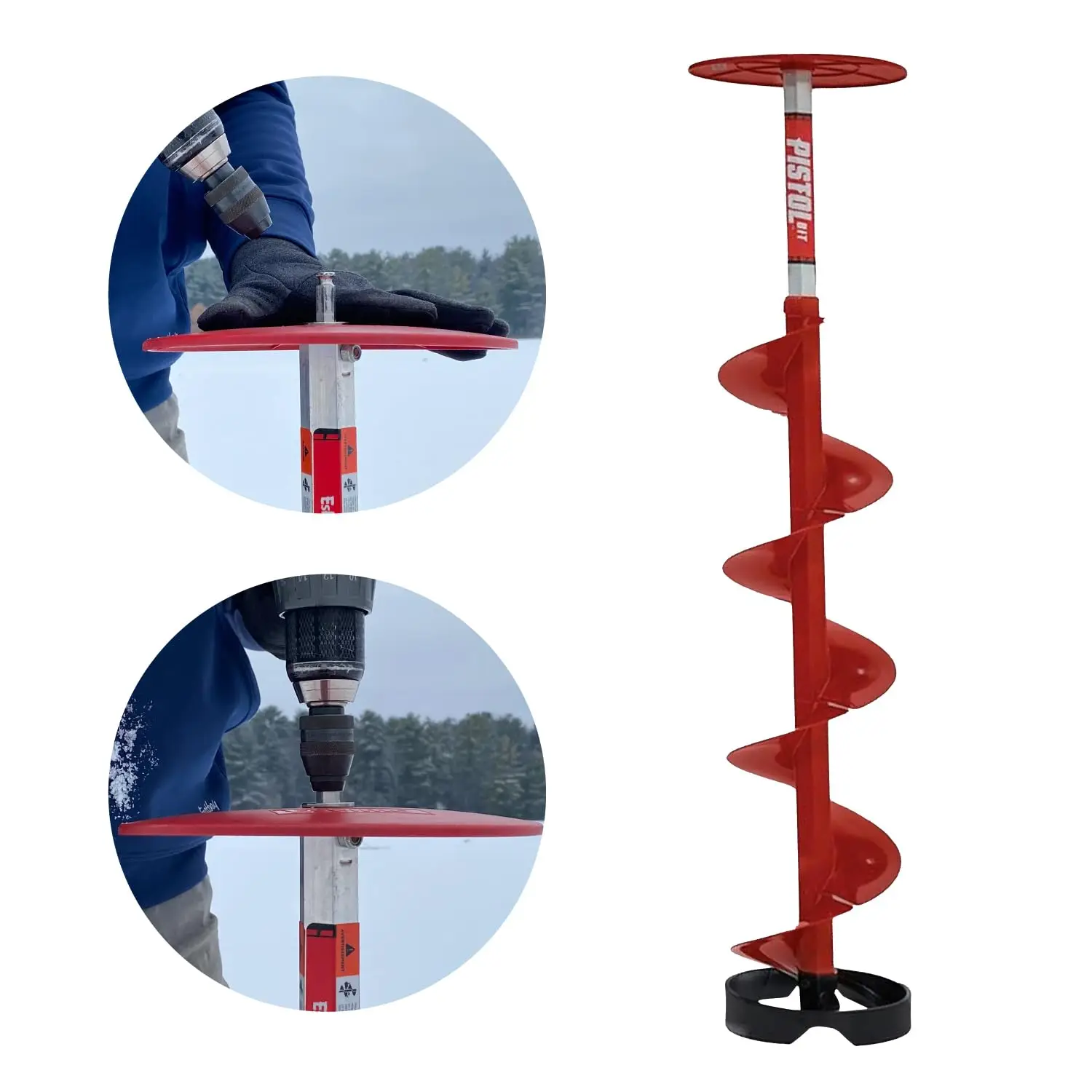 EZ Ice Auger Drill Adapter - Quick Connect for Electric Drill - Ice Fishing Auger Bit Attachments