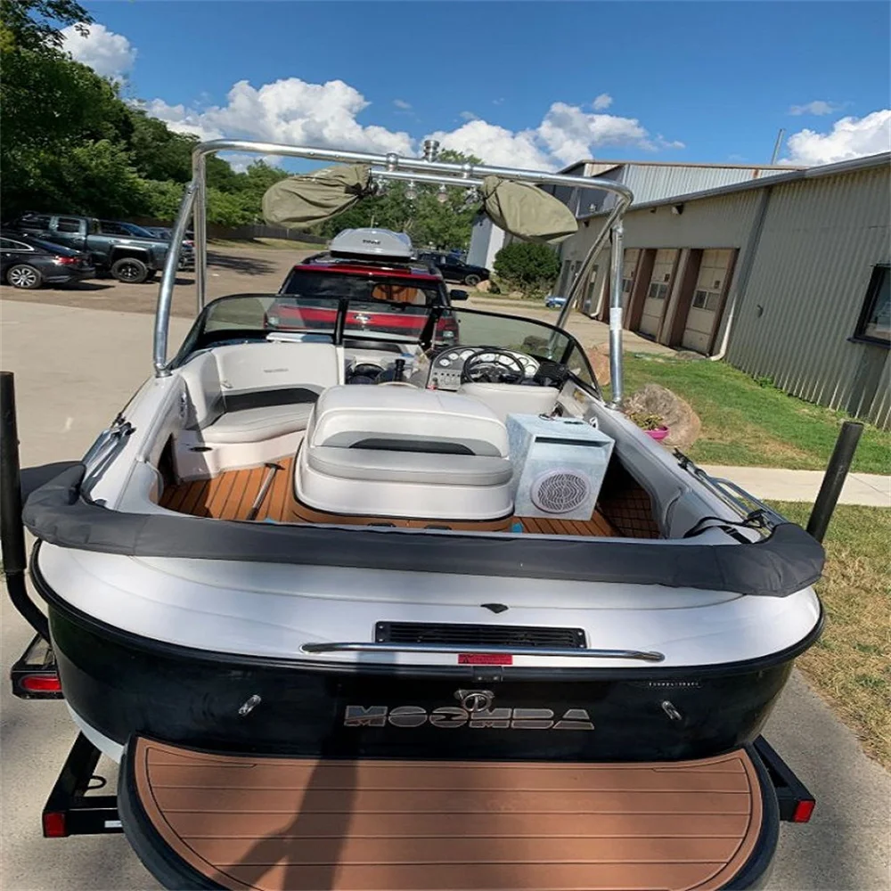 2019 Moomba Makai Swim Step Platform Cockpit Pad Boat EVA Foam Faux Teak Floor Mat Seadek Gatorstep Style Self Adhesive fm16