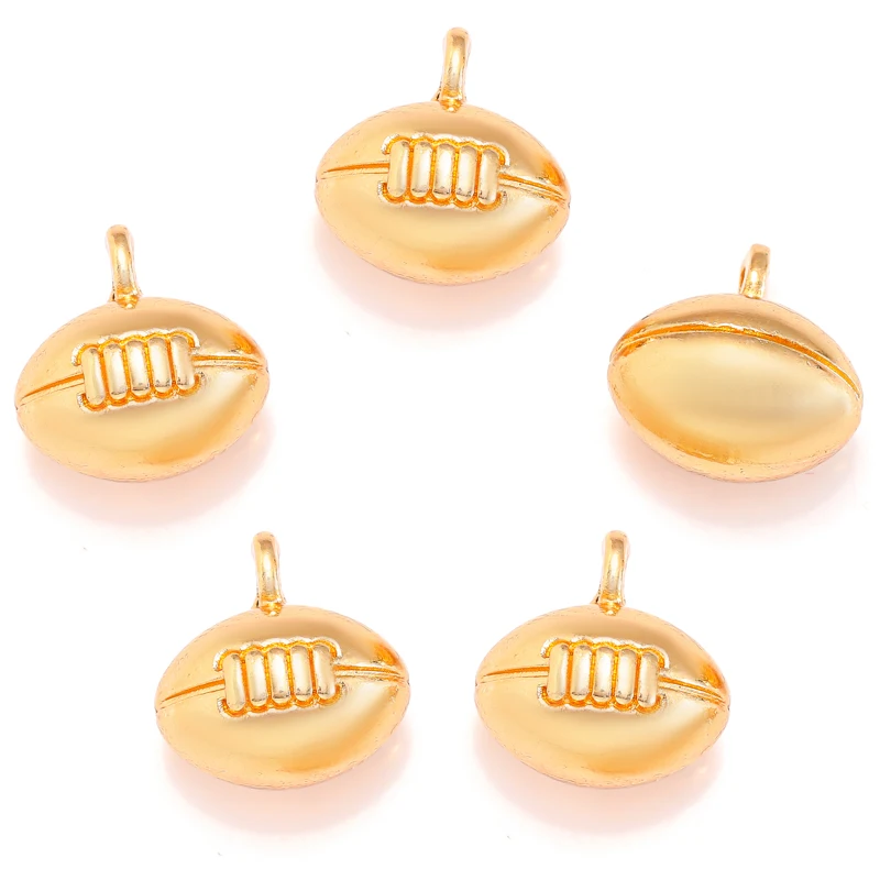 5pcs 5 colors alloy 3D Rugby Charm For Necklace Bracelet necklace Pendant DIY Jewelry Crafts Making Accessories 13*13*10mm J481 image 6