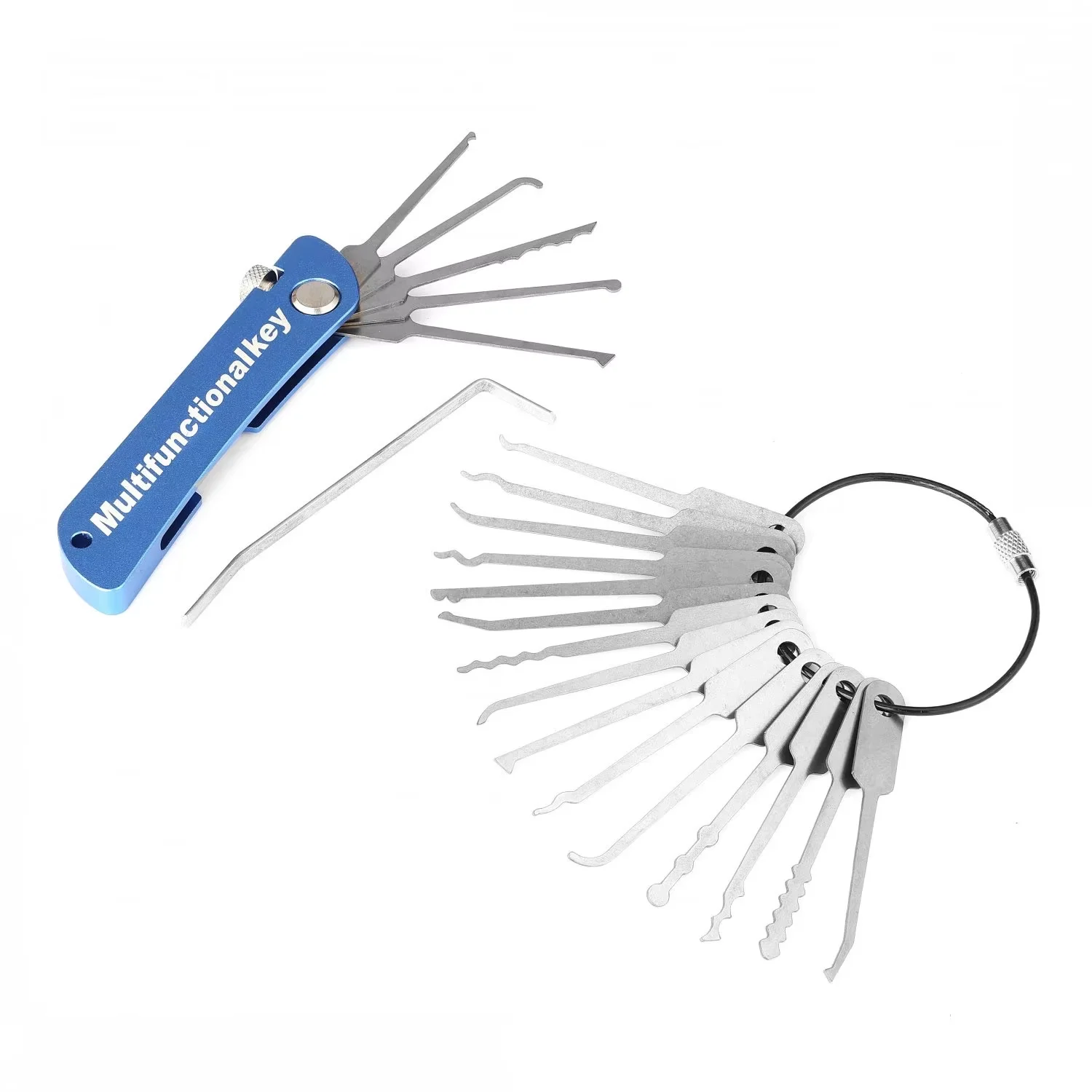 21-in-1 Lockpicking-Werkzeugset aus Rostfreiem Stahl, Langlebiger Mini-Haken, Schlüsselentferner, Multifunktionales Geschenk für Outdoor-Enthusiasten