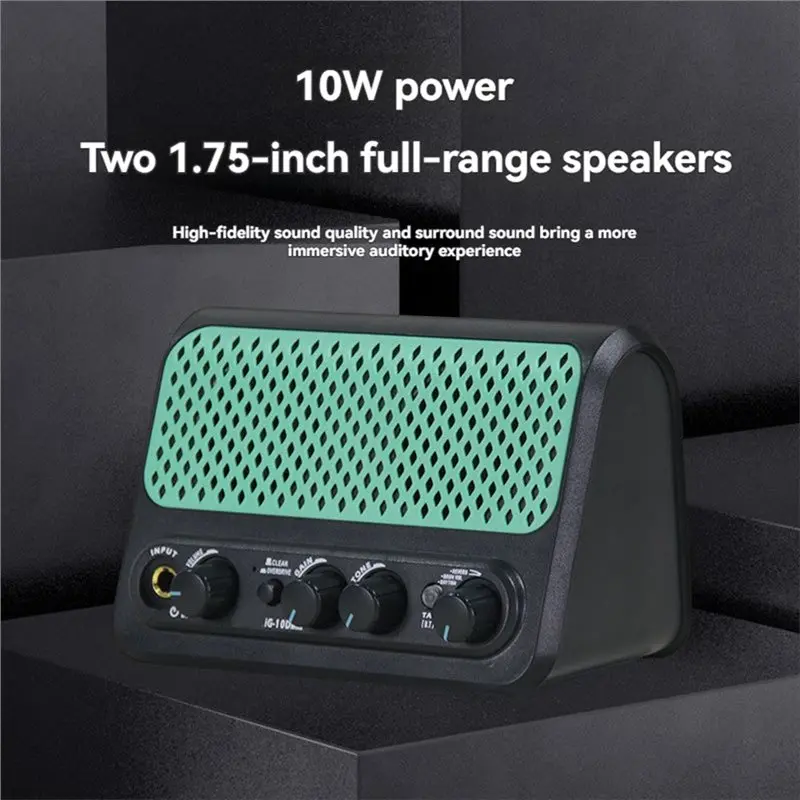 Superior-IG-10Dmini Electric Guitar Amp 30 Drum Machine Sounds Clean Overdrive 2 Channel Reverb Effect Bluetooth5.3 Plug And
