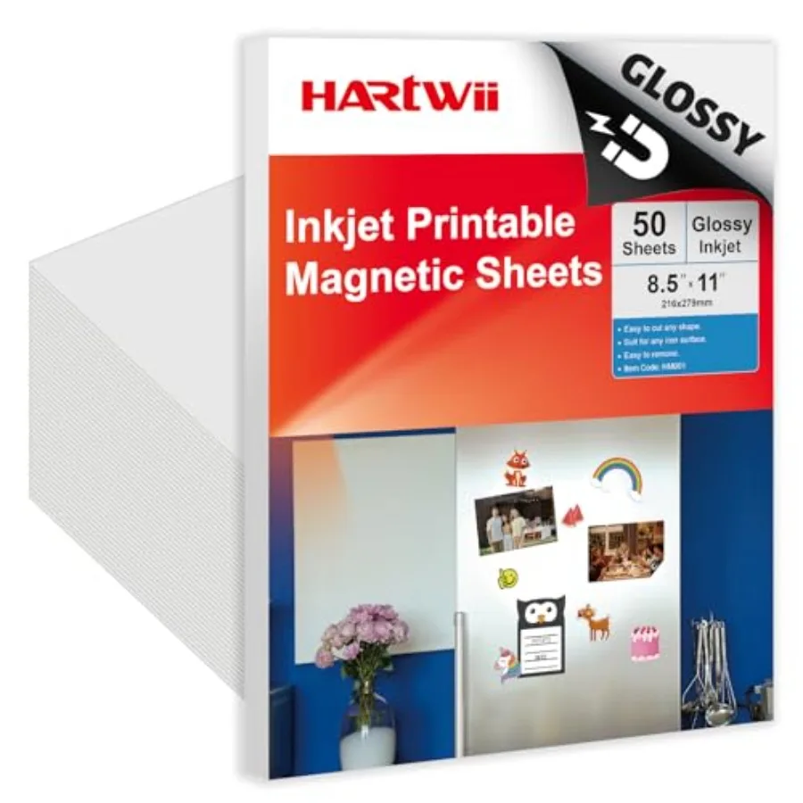 

Pcs Printable Magnetic Sheets 8.5x11 Inch 13.5Mil Thick Glossy Magnet Paper Sheet Non Adhesive Magnetic Paper for Inkjet Printe