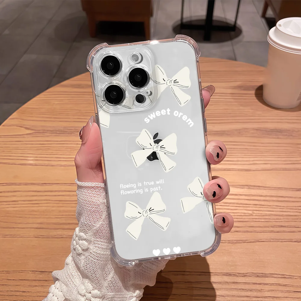 Para iPhone 17 16 15 14 13 12 11 Pro Xs Max Air 16e 7 8 6 6s Plus XR SE 2020 2022 funda Beige pajarita funda de silicona a prueba de golpes