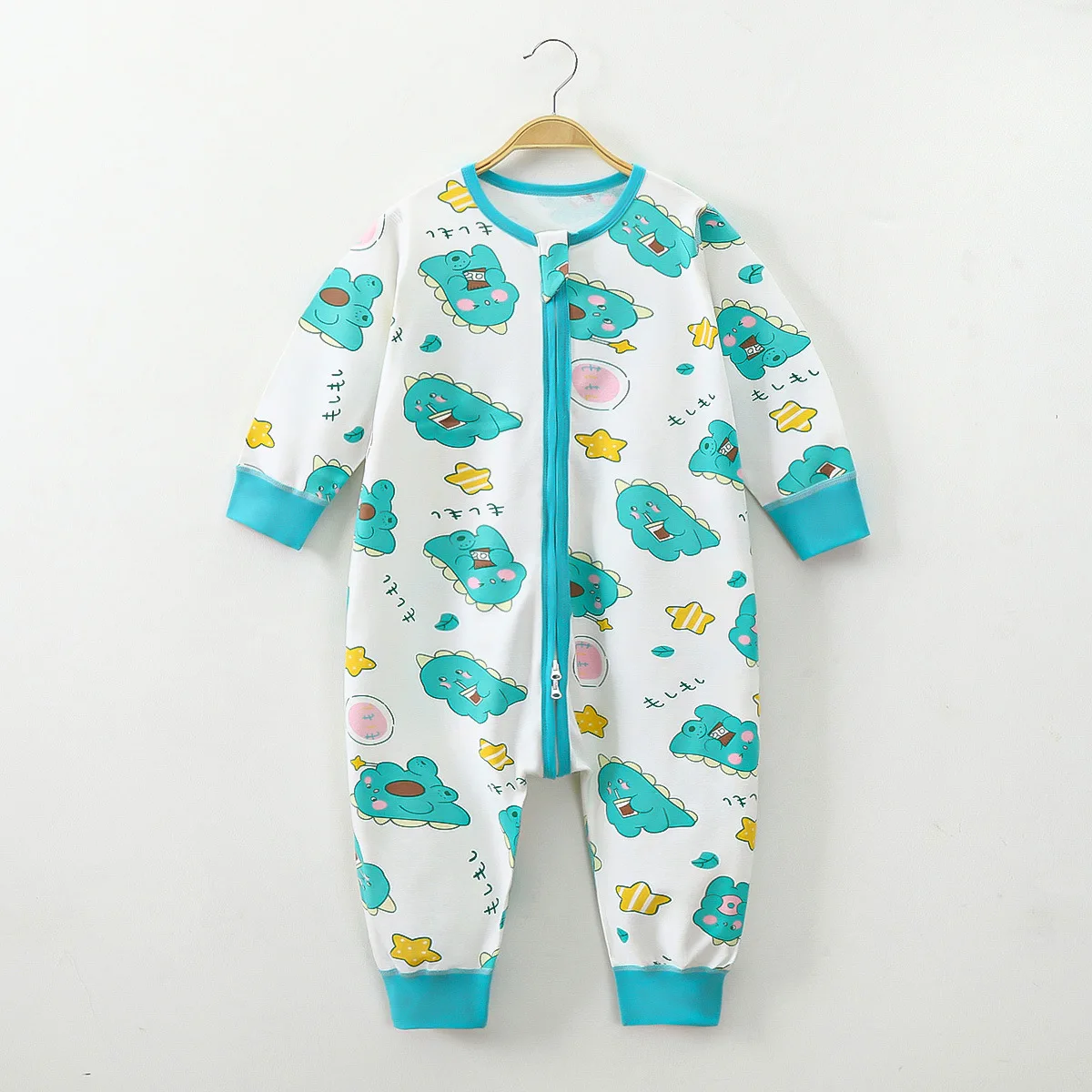 Newborn Cute Cartoon Print Romper Spring Autumn Baby Boys Girls Long Sleeve Zipper Jumpsuit Toddler Infant Comfortable Rompers