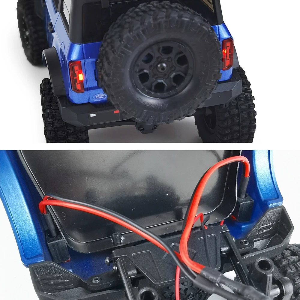 Yeahrun ไฟท้ายหลังจำลอง1คู่สำหรับตกแต่งตามแนวแกน AXI00006 SCX24 Ford bronco 1/24 RC ตีนตะขาบรถอัพเกรด