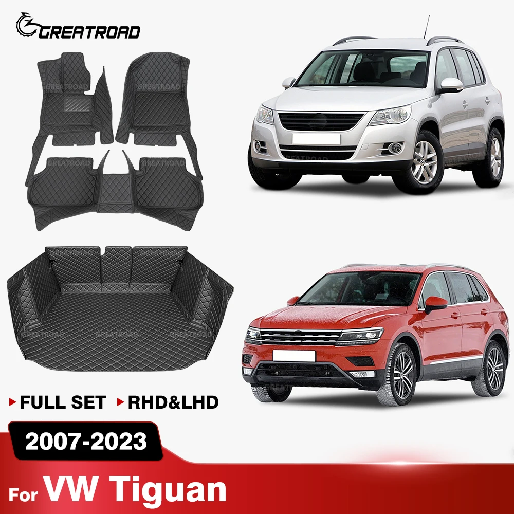 

Автомобильные коврики для Volkswagen Tiguan 2009 2010 2011 2012 2013 2014 2015 2016 2017 2018 2019 2020 2021 2022 2023, коврики в багажник, авто ковер, аксессуары для интерьера