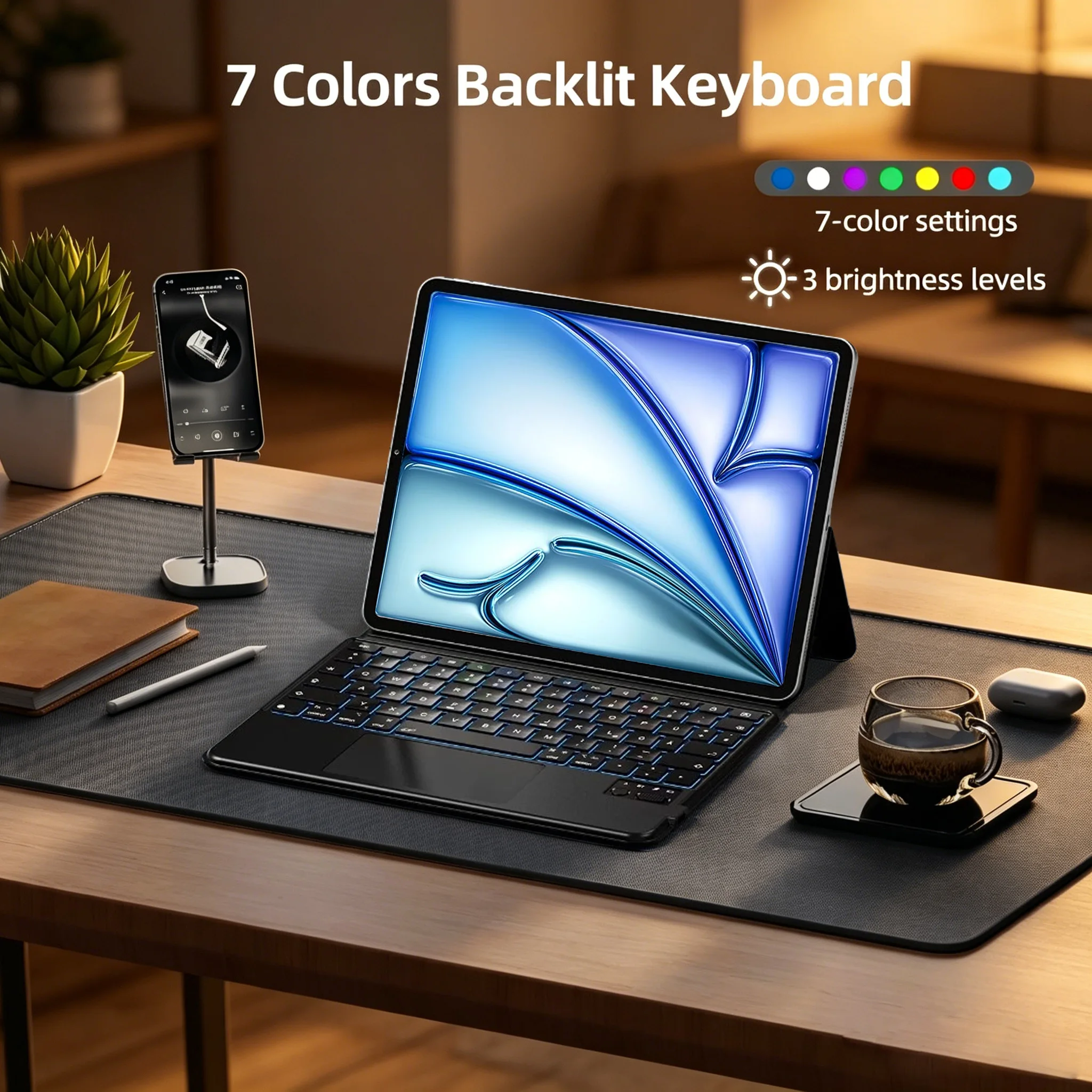 Ultra Slim Backlit Magnetic Keyboard Case For iPad Pro 11 2025 M5 11-inch A3357 A3358 M4 2024 A2836 A2837 Air 11 M4 2026 M3 M2