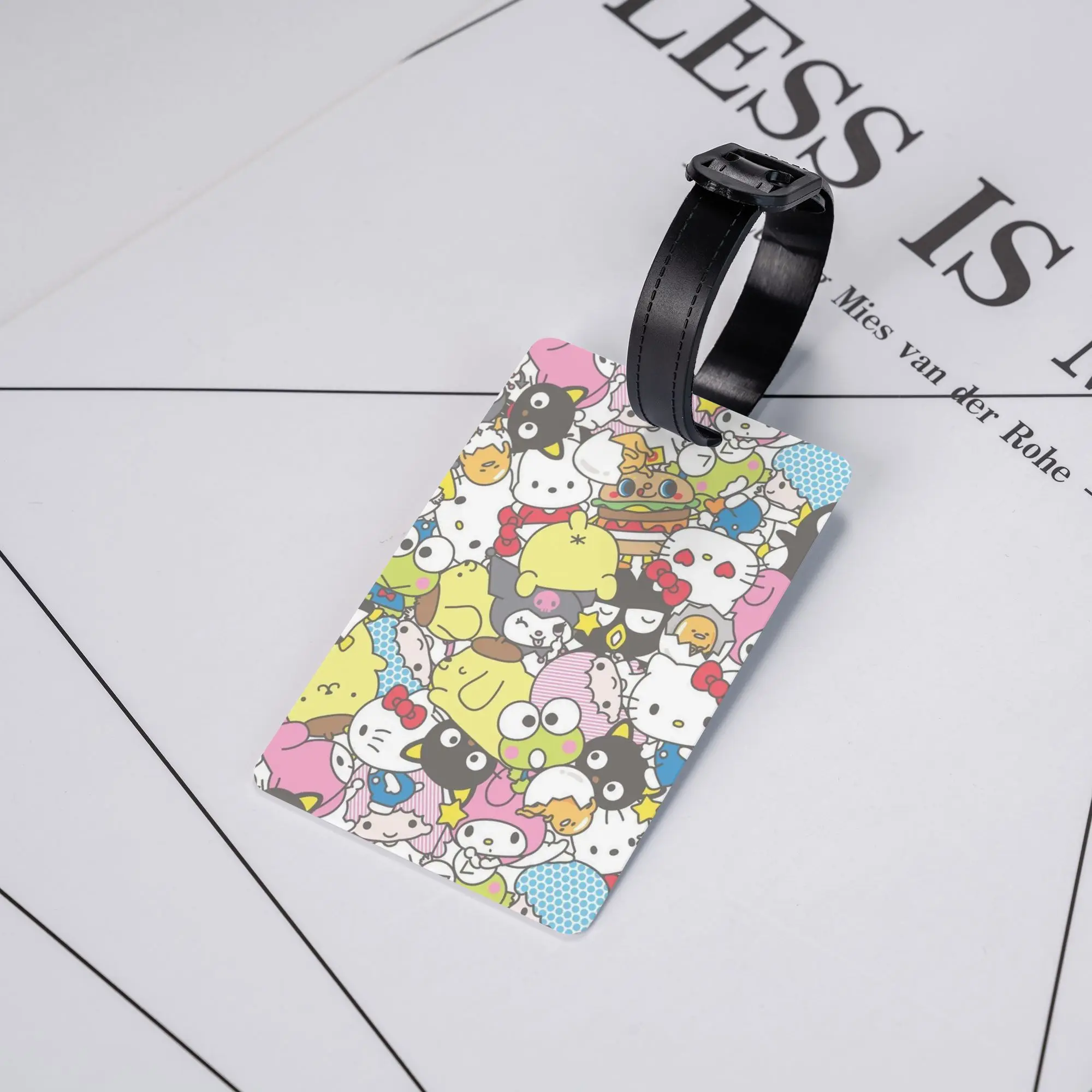 

Багажная бирка Hello Kitty, силиконовая портативная этикетка, имя, идентификационная адреса, чехол для багажной сумки, бирки для женщин, портативная дорожная этикетка