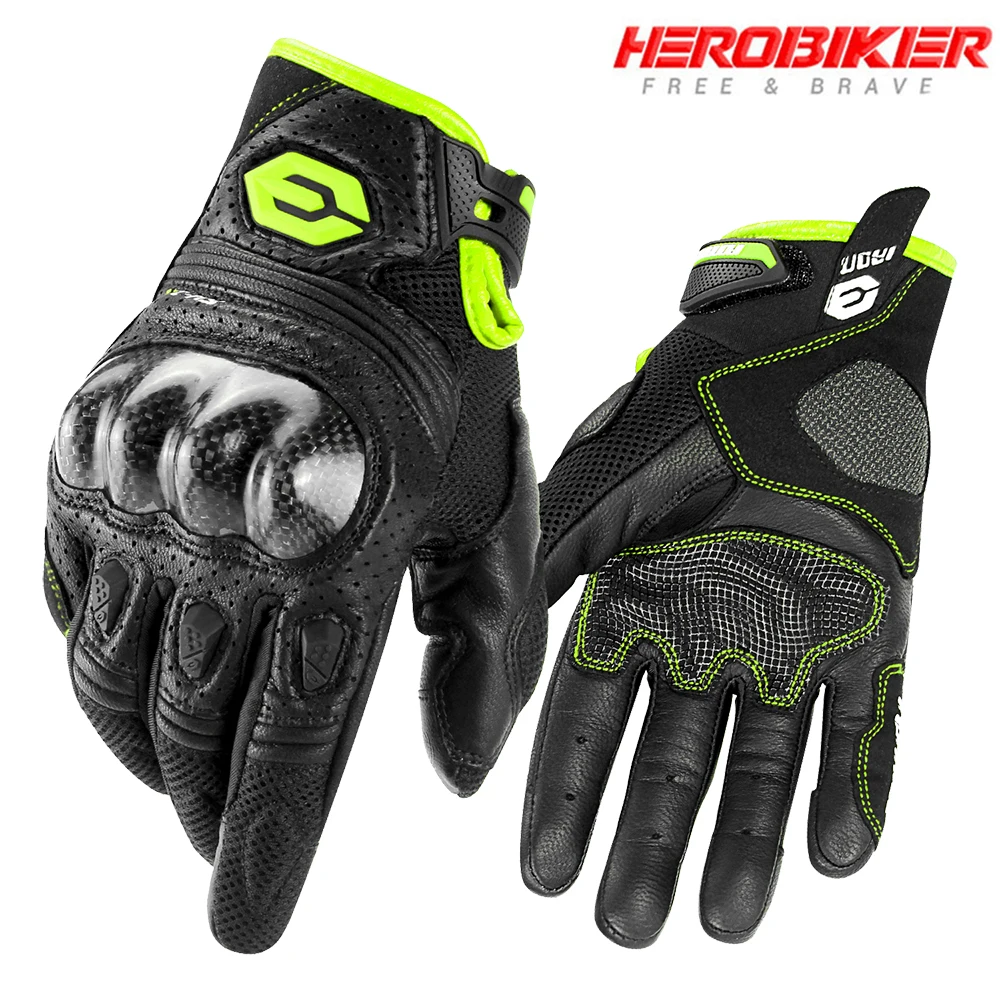 

Men's Motorcycle Gloves Breathable And Scratch Resistant Gloves For Summer Riding Touch Screen Anti Drop Full Finger Gloves