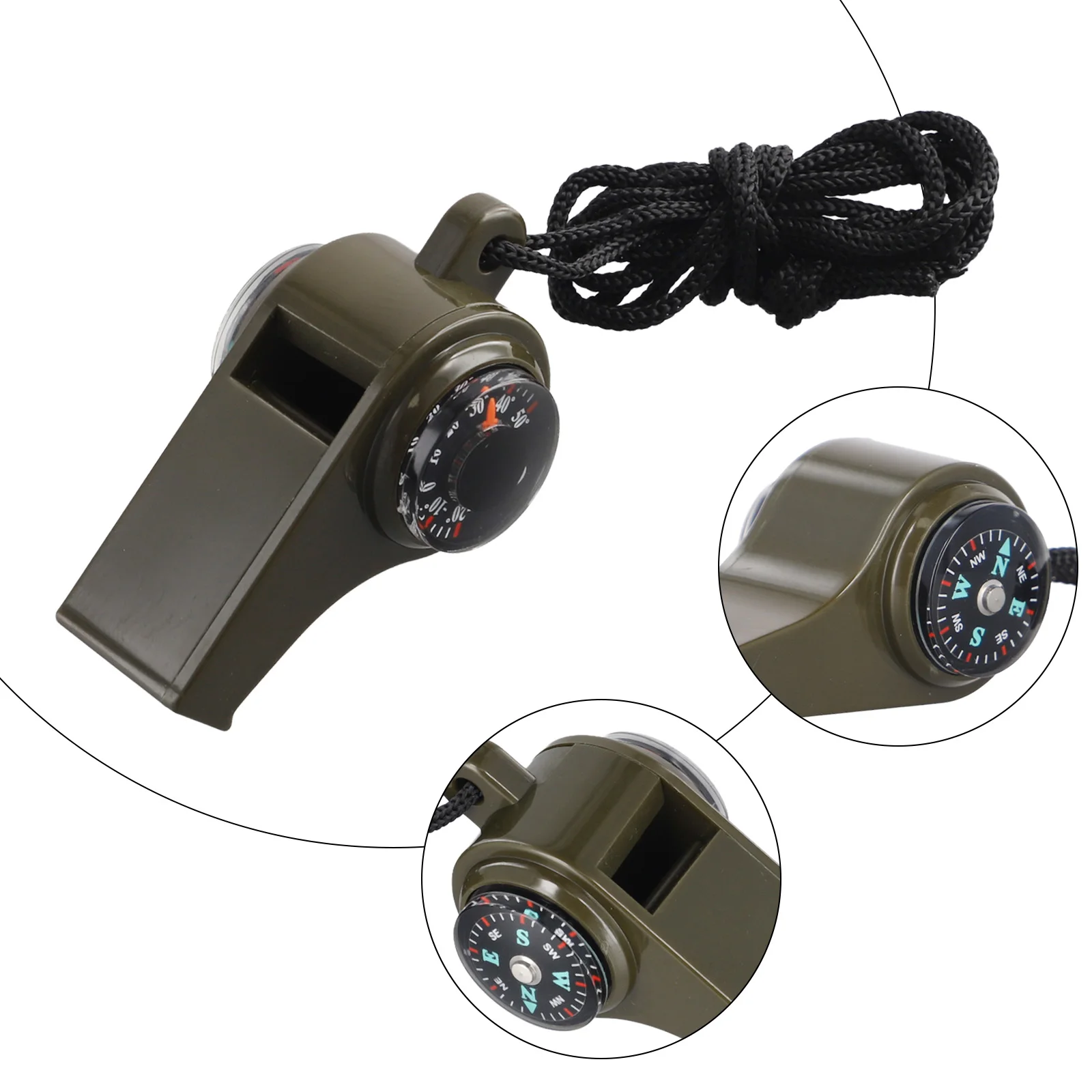 Multifunctional Whistle 40cm Long Nylon Rope Outdoor Train Whistle Lightweight And Compact Powerful Penetration
