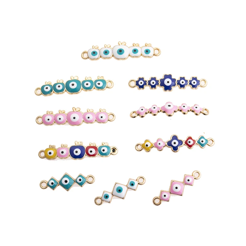 

New 10pcs/lot Mixed Style Eye Connector Different Shapes Pendant DIY Bracelet Necklace For Jewelry Making Accessories