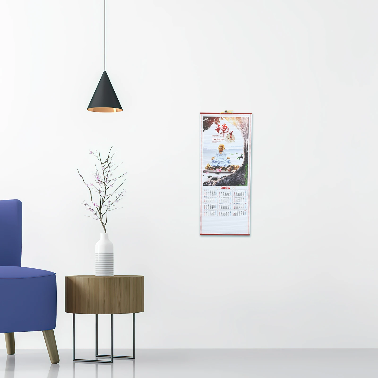 تقويم معلق لعام 2025، تقويم جداري شهري للمكتب المنزلي، منظم تخطيط مطبوع شفاف، تمرير ورق مزخرف مع