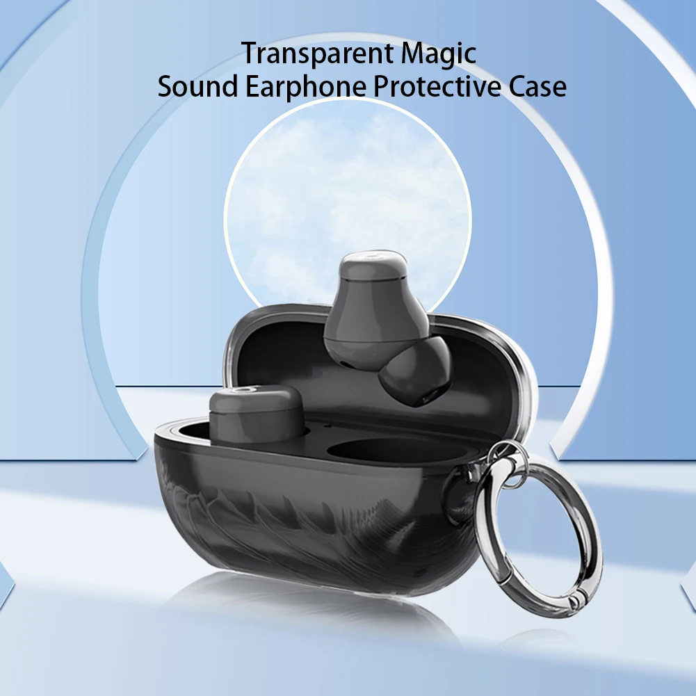 Penutup lembut untuk Beats Solo Buds earbud nirkabel casing silikon transparan penutup earbud tahan guncangan casing penutup dengan gantungan kunci