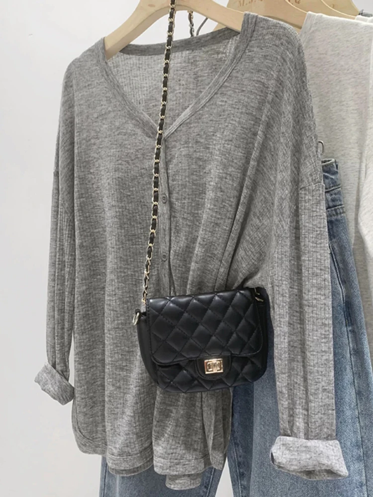 Women's Cardigan New V-neck Long Sleeved Female Shirt Female Jumpers Sun Protection Woman Top Spring Summer Knitted Cardigan