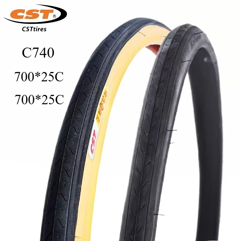 CST C740 bicycle tires 700x23C 23-622 ultralight retro yellow side bike tyres 700C Road bike tire