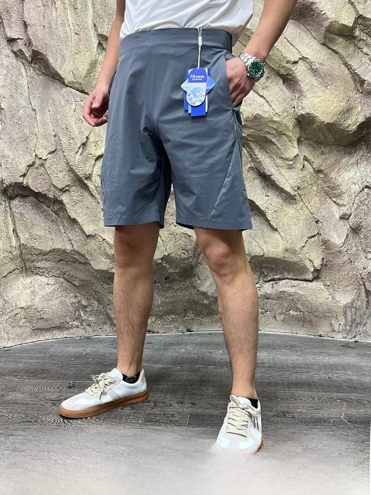 L&U Men's Outdoor Shorts Seamless Pressed Glue Quick Dry Moisture Wicking High Waist Nylon Spandex Summer Shorts