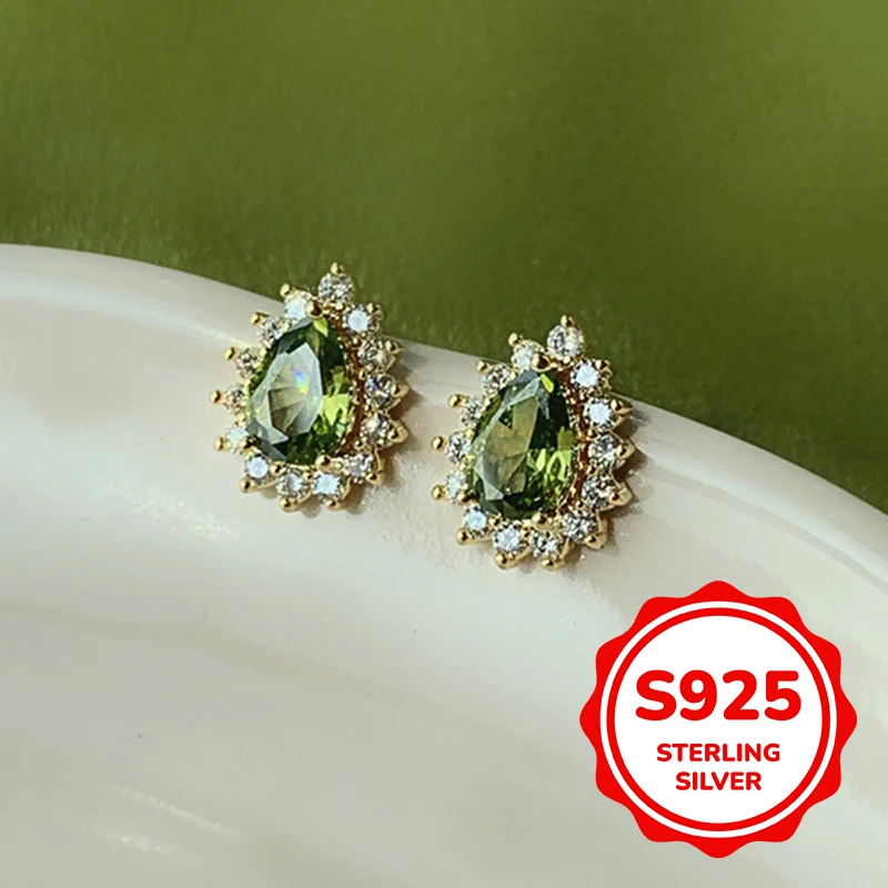 

S925 sterling silver water drop lace earrings for women simple classic fashion elegant light luxury retro daily life leisure
