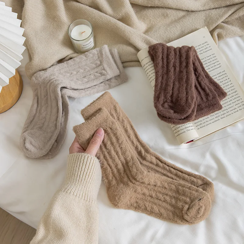 1/6 أزواج من الجوارب النسائية السميكة متعددة الاستخدامات للخريف والشتاء جوارب أنبوبية متوسطة غير رسمية مريحة للنوم جوارب أنبوبية طويلة