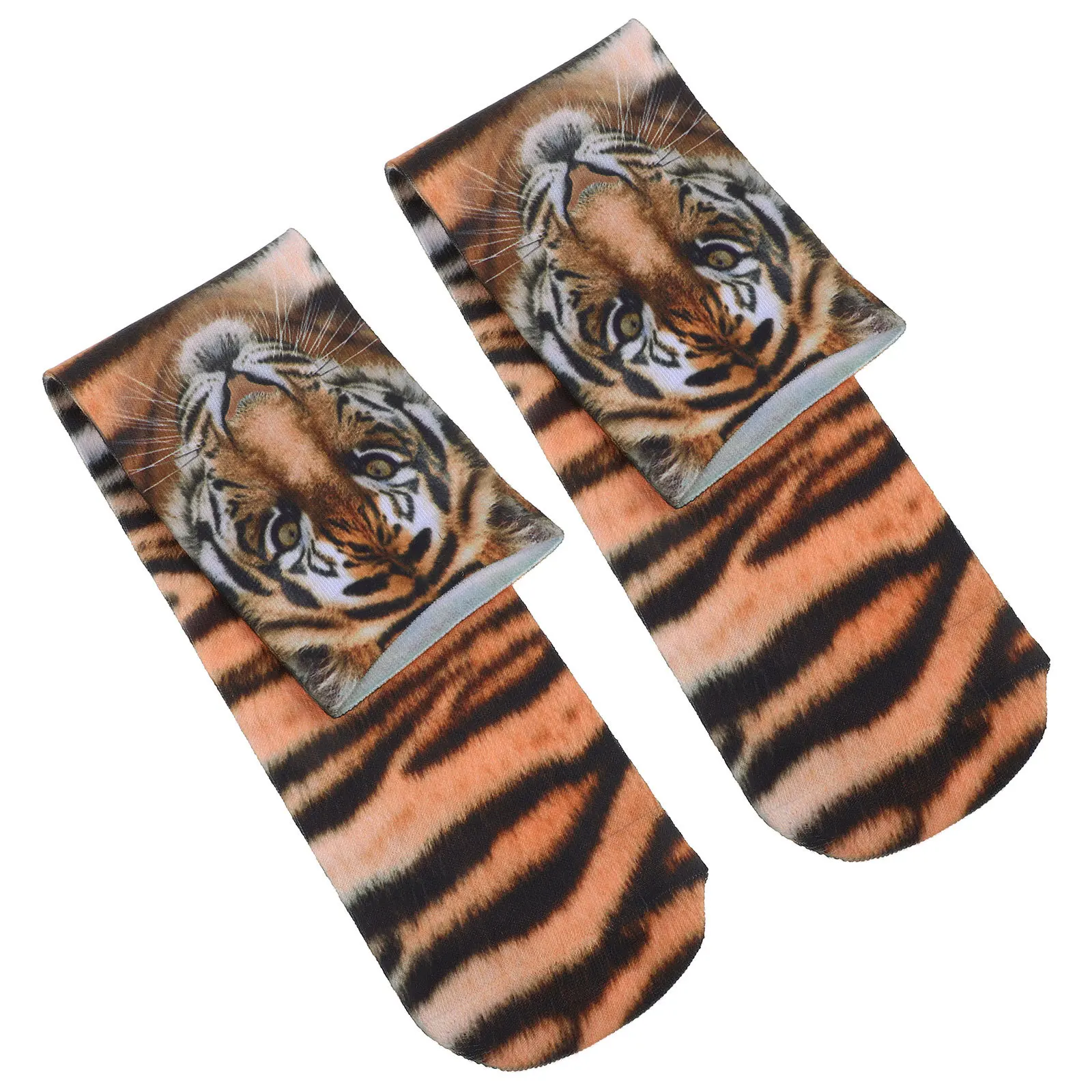 1 Para Skarpetek z Nadrukiem Tygrysa 3D, Poliestrowe, Grube, Wygodne, Dekoracyjne Skarpetki Kostiumowe na Festiwale i Imprezy dla Kobiet i Mężczyzn