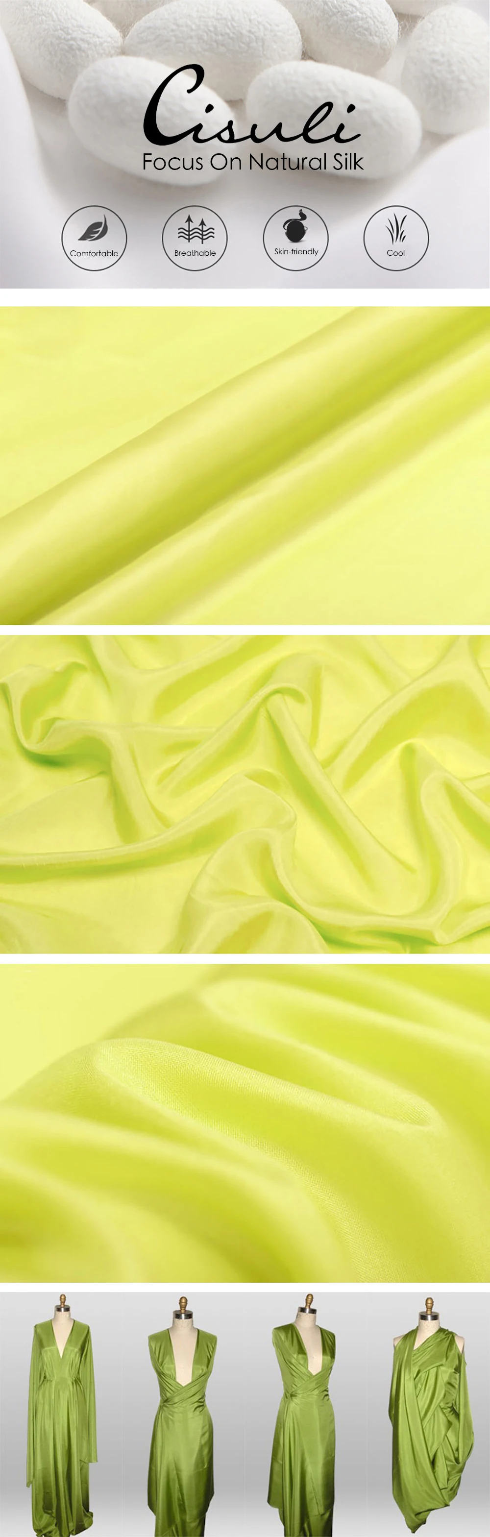 Seda HABOTAI 114 cm anchura 8 momme/100% tela de seda pura artesanía accesorios alibaba expreso por metro envío libre 1-30