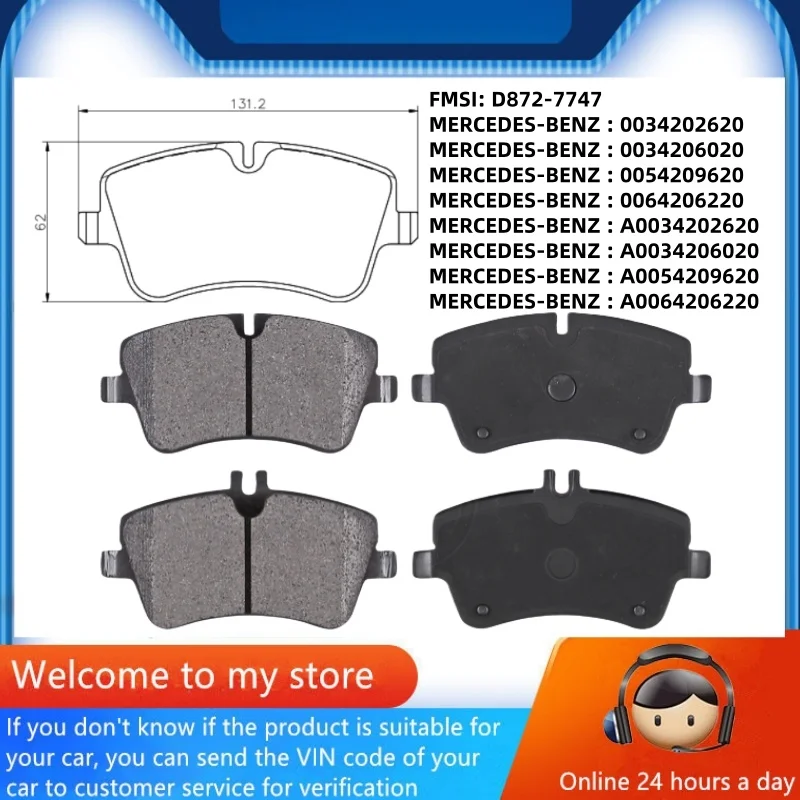 

For Mercedes-Benz C180 C180K C200 C200K C220 C230 C230K C240 C280 C320 (W203) Front Brake Pads/Auto Parts -59013